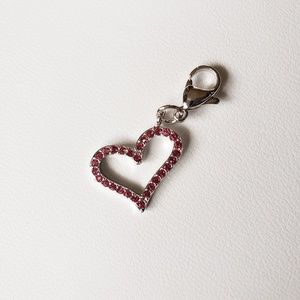 Origami Owl Pink crystal heart dangle